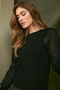 Sunday Elegant Sheer Sleeve Pullover 252-6876-6440